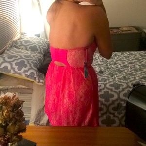 Adorable bright pink lace dress